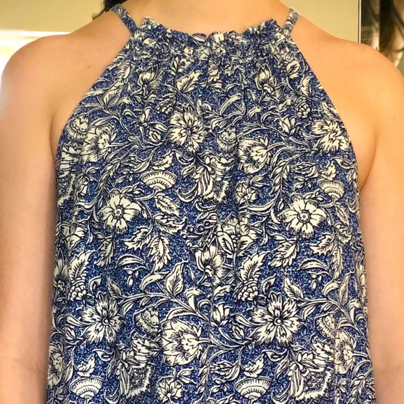 London Times Petites blue & white summer dress 8P - Picture 6 of 8